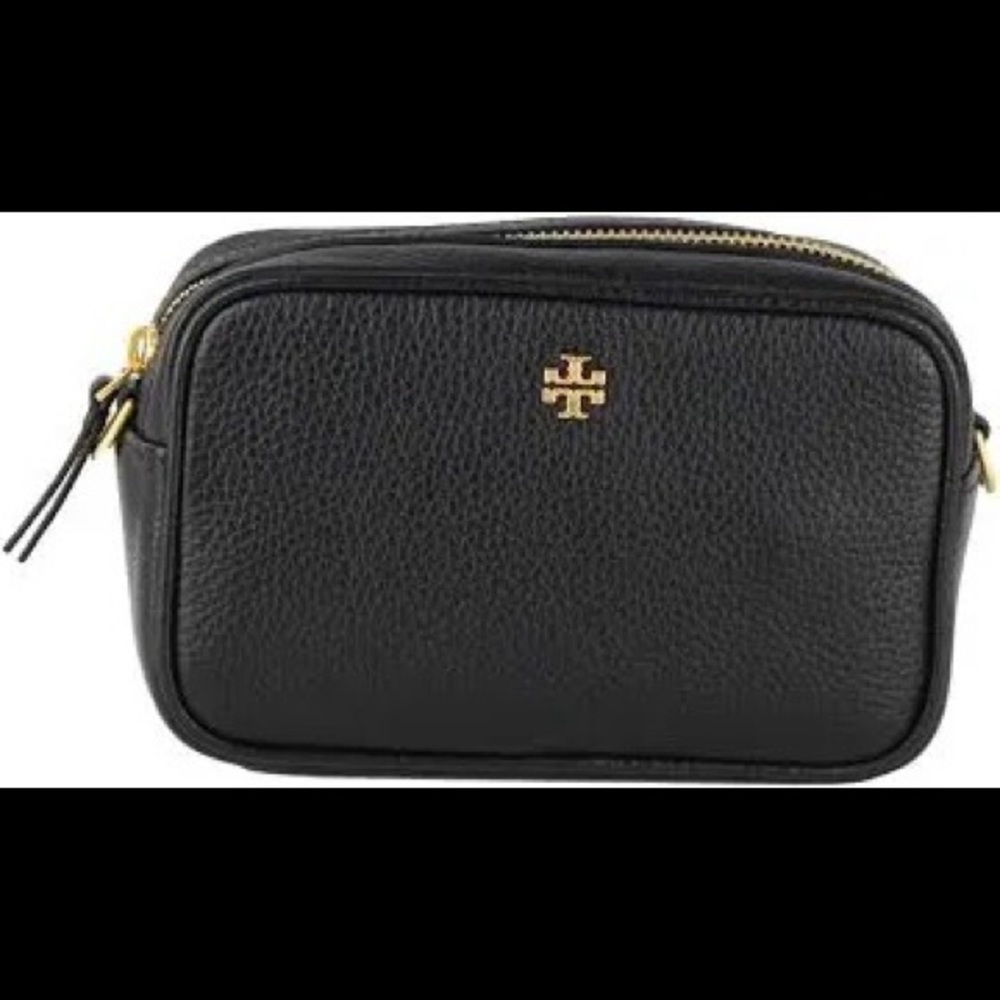 Tory Burch Black Leather Mini Crossbody Camera Bag